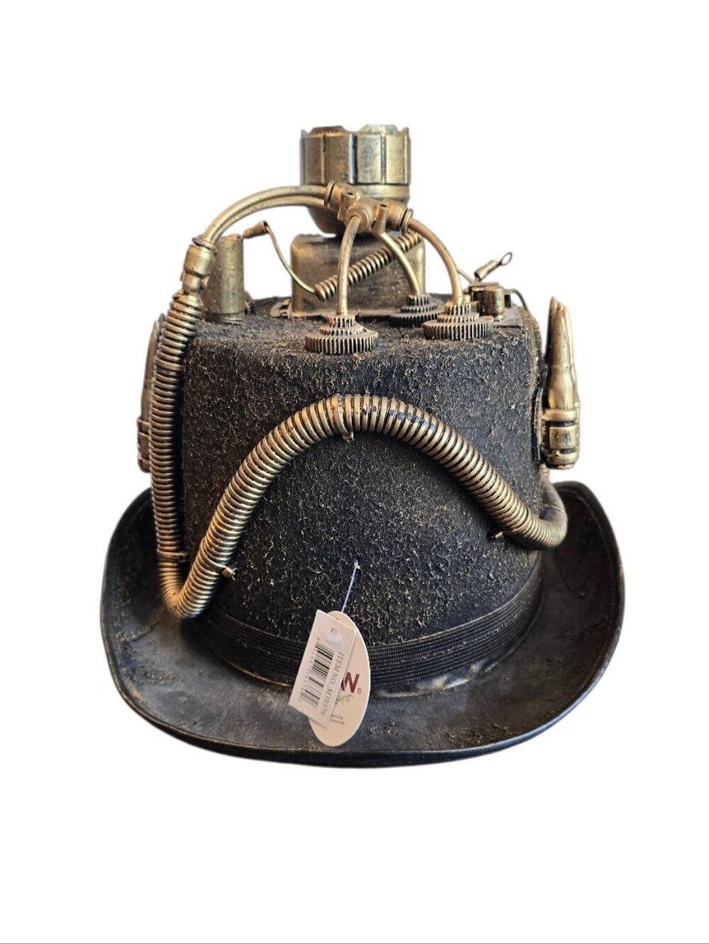 Steampunk Victorian Industrial Gold Black Felt Top Hat - Picture 6 of 11